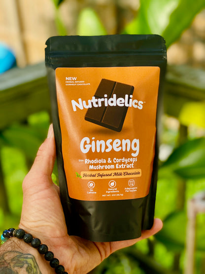 Milk Chocolate Squares - Ginseng, Rhodiola & Cordyceps Mushroom Extract